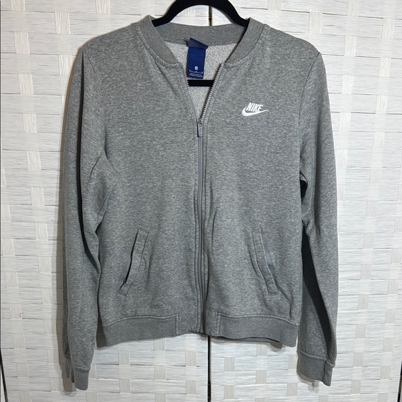 Nike Jackets & Blazers - Nike Gray Zip Up Long Sleeve Front Zip Pockets Size Medium